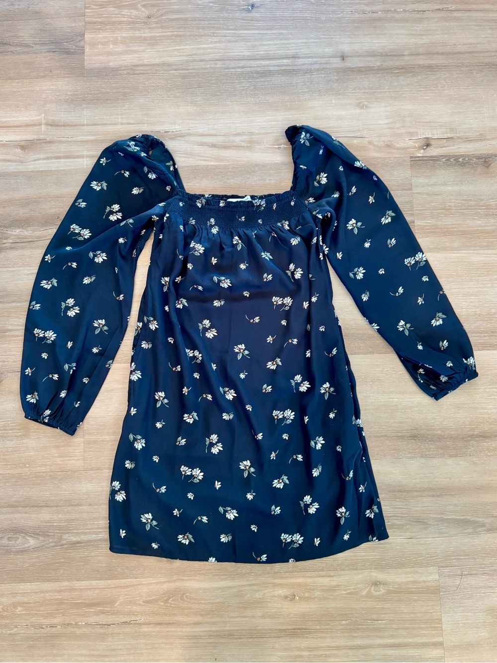 Abercrombie & Fitch Black Floral Square-Neck Mini Dress